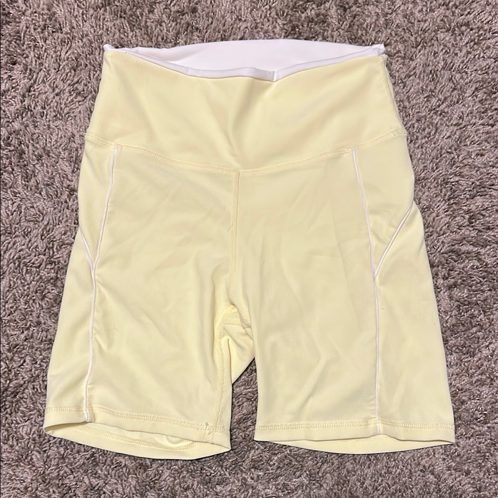 Women's Yellow High-Waisted Shorts